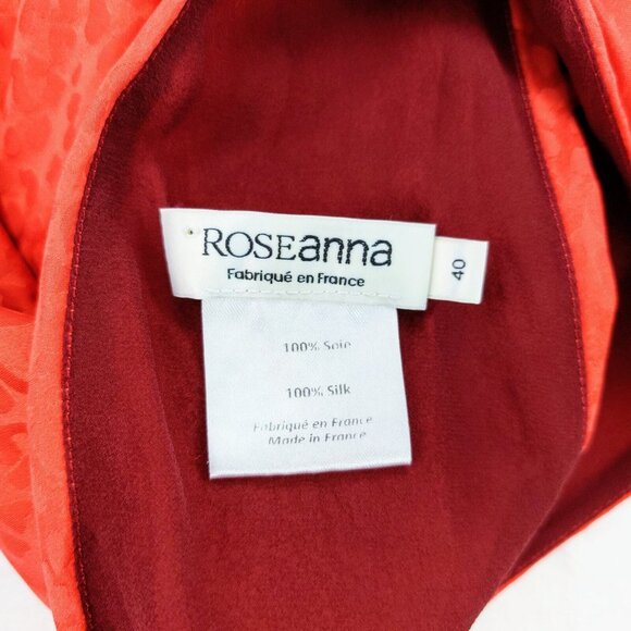 Roseanna Orange Leopard Print Romper 100% Silk Deep V Neck Large EU 40 France - Picture 3 of 8